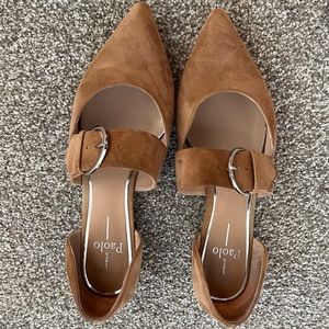 Linea Paolo Dean Pointy Toe Flat - Tan Suede